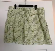 Green floral skirt
