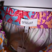 NEW Derek Lam 10 Crosby Belen Floral Print Cotton Poplin Paperbag Mini Shorts 6