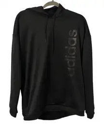 Black Adidas Running Athletic Hoodie Fitness Jacket Coat Unisex Size Medium Fit!