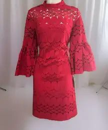 New w/ $178 Tags  Red Lace Party Formal Dress Womens Small 6