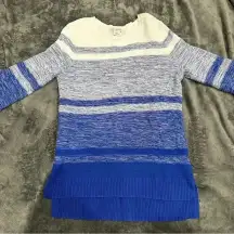 Liz Claiborne Sweater Womens Medium Blue‎ Long Sleeve Crew Neck Pullover Cotton
