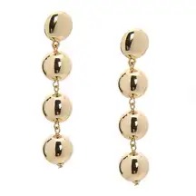 Kelly & Katie Gold Ball Drop Earrings 3"