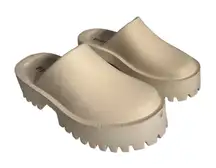 Play Platform Clogs Sandals Cream White Chunky Lug Sole Mule Shoes Size 8 EUR 39