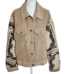 Umgee Tan Corduroy Shacket Jacket Size Large NWT Boho Tan Shacket