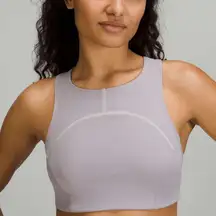 NWT Lululemon Tough Train High-Neck Bra Medium Support Mauve Grey / Light Sage