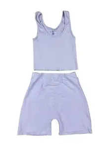 Brandy Melville - Sleeveless Ribbed Tank Top & Bike Shorts in Purple