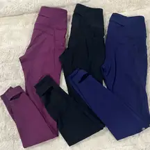 Baleaf Women's Leggings Lot of three- Black, Purple, Blue Size Small