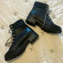 Universal Thread black lace up faux leather boots 9