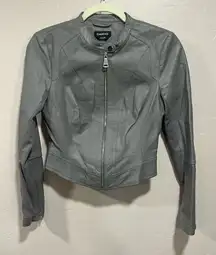 Bebe Gray leather jacket