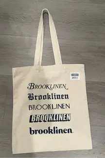 Brooklinen Cream Canvas Tote with Black Logo