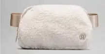 Everywhere Belt Bag Crossbody Fanny Pack Slim FLEECE SHERPA Ivory NEW