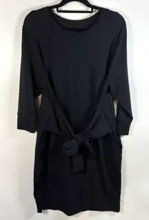 Universal Standard Misa Tie Sweatshirt Dress Crew Neck Black Size XS‎