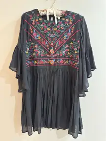 Umgee USA Boho Bliss in Black with Embroidery Medium Boho Festival Beach Peasant