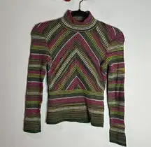 Missoni  colorful striped mock neck knit top