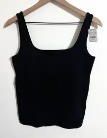 NWT J. Crew Essential Square Neck Tank Top, black, size small