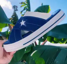 One Star Slip On Sandals Blue