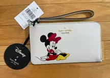 NWT Kate Spade White Wristlet with Minnie Design