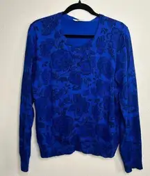 Women's Time and Tru Blue and Black Sweater- Xlarge