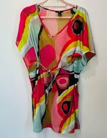 H & M swim dress cover up pink Turk size small