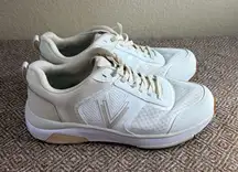 Vionic Shoes Walk Strider White Cream Women's Sz 9 Lace Up Athletic Sneaker EUC