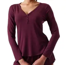 Athleta  Lightweight Tencel Modal Nighttime Bliss Sleep Top in Deep Burgundy