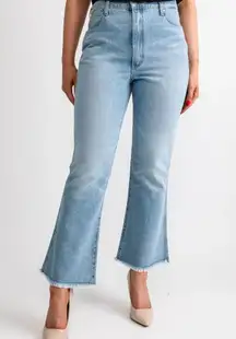 Wrangler Wrock 672 High Rise Kick Flare Jeans Light Wash Blue Cowgirl Size 25x28