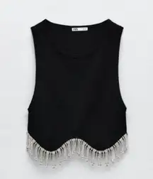 Zara seamless rhinestone crop top.