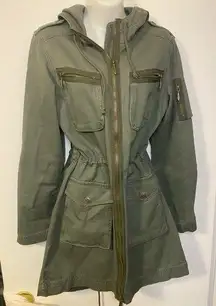 Vintage Denim Olive Green Jacket trench coat jacket Jean jacket green coat