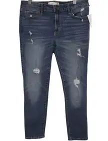 Abercrombie & Fitch Ankle Jean Blue Denim Distressed Cropped Jeans Size 30 / 10