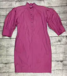 Yves Saint Laurent Rive Gauche Vtg 70’s Peasant Puff Sleeve Smock Dress‎ Sz 44