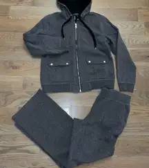 Lauren Ralph Lauren Women’s 2 Pc Gray Full Zip Jacket & Matching Pants Size M L