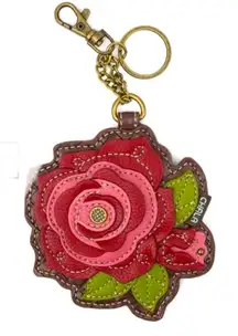 Chala Rose Key & Card Holder Pink Red