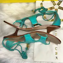 1096. Trina Turk Evelyn Sandals in Aqua 7.5