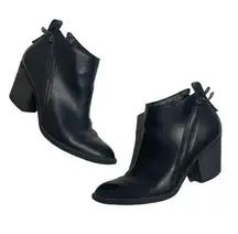 Dolce Vita DV Jameson Double Zip Ankle Booties Black Faux Leather Size 8