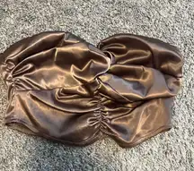 Brown Strapless Crop Top