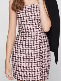 ’s Frayed Houndstooth Mini-Dress