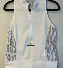 Adidas By Stella Mccartney Leopard Print Vest In Grey & White, Medium - Preowned