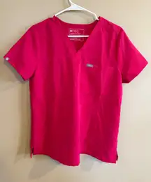 FIGS Technical Collection Scrub Set Hot Pink Women's Small Top/XS Bottom