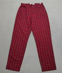 Hollister Plaid Pants Womens M 27x27 Red Ultra High Rise Advanced Stretch School