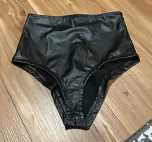 Body Rage High Waisted Faux Leather Bikini Shorts Size Small Rave Hot Pants