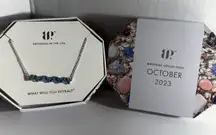 Bomb Party Emerald Fire Opal Necklace Oct Bday Rhodium