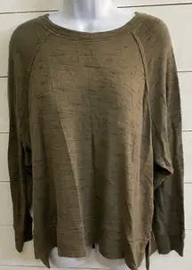 Aerie Women’s XS Merled Army Green Oversized Lightweight Pullover‎