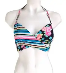 🔃Striped Floral Pattern Bikini Swimsuit Top