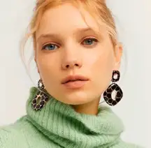 Big Statement Black Stud Earrings