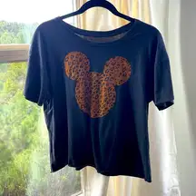 Disney Mickey Mouse cheetah ears print crop top 💯 cotton in xl