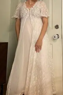 𝅺Vintage Tosca Lingerie Peignoir Lace‎ Robe Gown Set Size Small