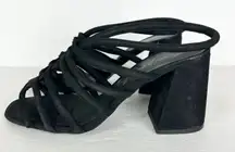 Free People Colette Cinched Heel Size 37.5 US 7 Black Leather Slingback