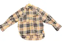 Zara  Flannel Plaid Brown/Pink/Tan Shacket 100% Cotton