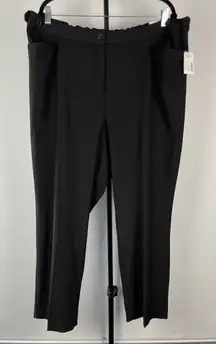 Catherines Black Pin Stripe Jayne Plus 22WP Slacks Trouser Pants Adjustable