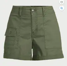 Time and Tru Women's Plus Utility Cuff Shorts, 4" Size 6